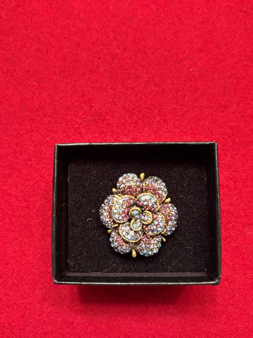 Heidi Daus Crystal Flower Cocktail Ring NIB Statement Jewelry